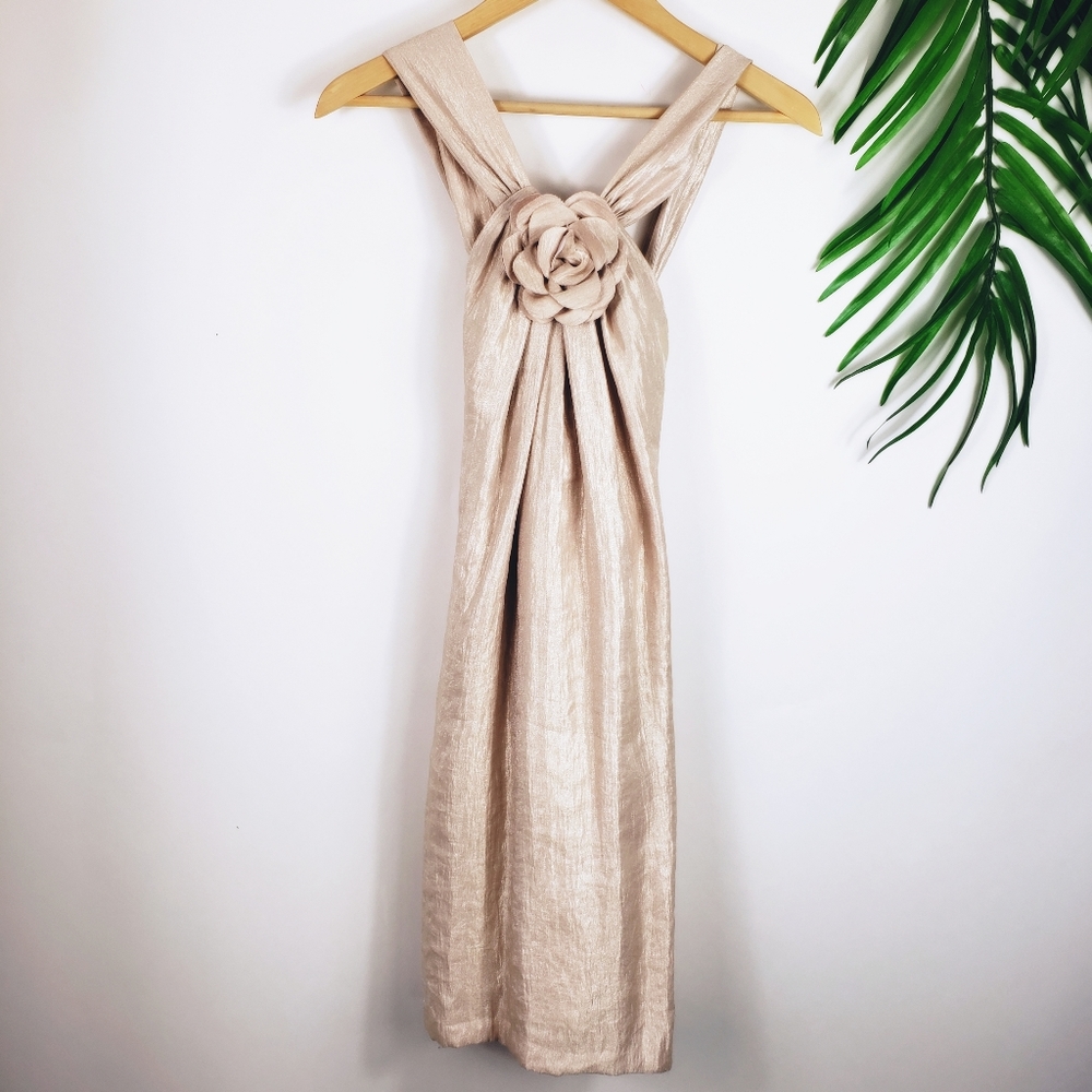 Alexia Admore Rose Shimmer Dress Blush Gold XS - Picture 1 of 8